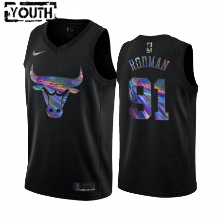 Maglia NBA Chicago Bulls Dennis Rodman 91 Iridescent HWC Collection Swingman - Bambino